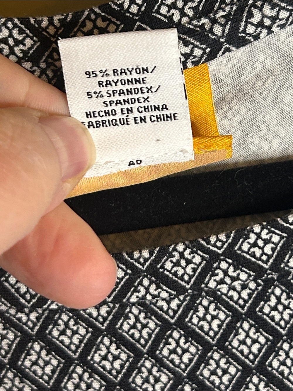 Ruby Rd. Black & White Geometric Knit Top - Picture 3 of 4